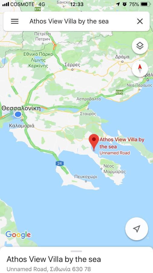 Athos View Villa By The Sea Ormos Panagias Exterior photo